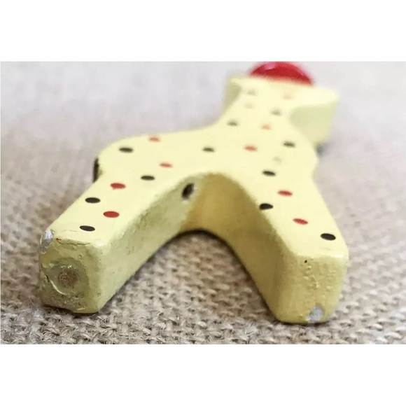 Mini Polka Dot Giraffe With Hat Wood Figure Crafting Funny Whimsical Novelty - Picture 6 of 6